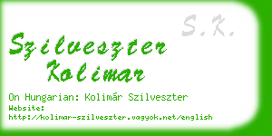 szilveszter kolimar business card