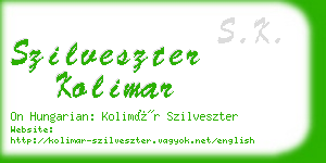 szilveszter kolimar business card